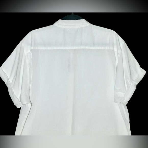 NWT Revolve X Steve Madden White Button Front Kiralin Top with Short Sleeves, M - Picture 7 of 14